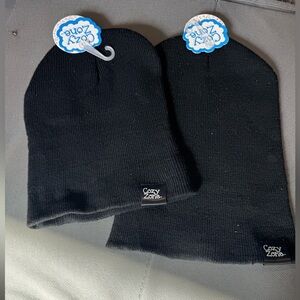 Cozy Zone Black Knit Beanies
